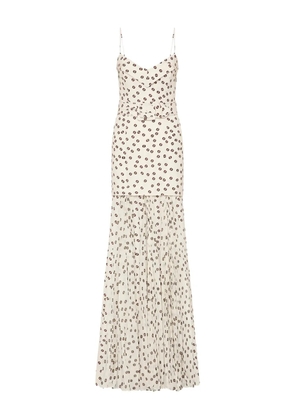 Rebecca Vallance Candice polka-dot pleated maxi dress - White