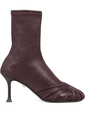 Alevì 95mm Iman leather-cage ankle boots - Red