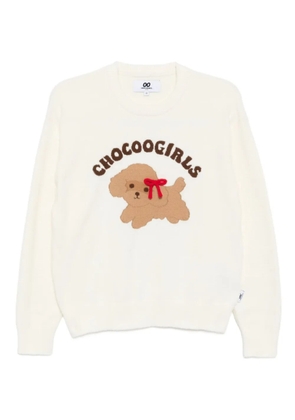 CHOCOOLATE puupy-print jumper - Neutrals