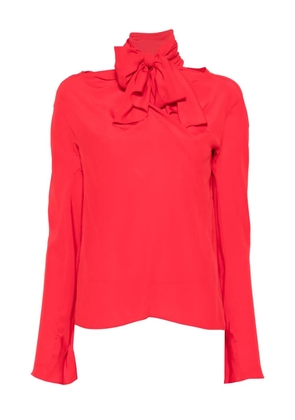 Rochas pussy-bow long-sleeve blouse - Red