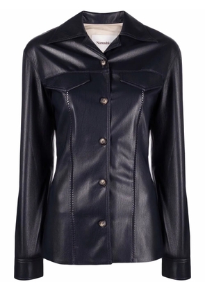 Nanushka long-sleeved faux-leather shirt - Blue