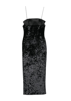 CHB CHRISTIAN BOARO velvet-crushed satin-panel dress - Black
