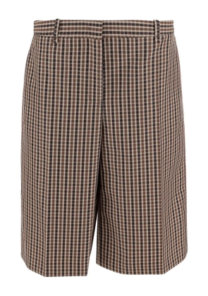 Jil Sander plaid wool shorts - Brown