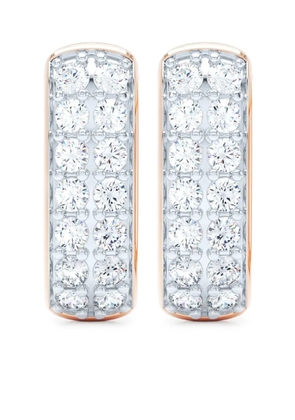 LOEV 14K rose gold Allday diamond huggie earrings - Pink