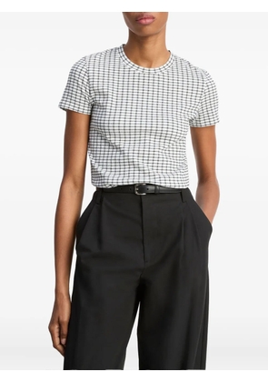 Vince gingham-check short-sleeve T-shirt - Black