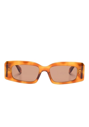 azzedine alaïa rectangle-frame sunglasses - Brown
