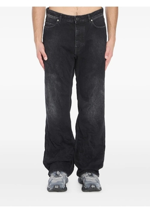 Balenciaga logo-patch distressed jeans - Black