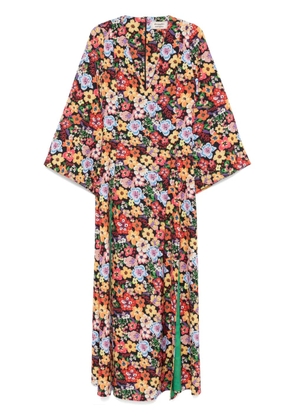 alessandro enriquez floral-print maxi dress - Black