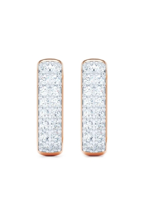 LOEV 14K rose gold Allday Elongated diamond huggie earrings - Pink