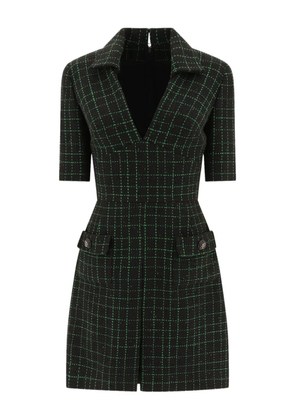 Elie Saab check-pattern tweed dress - Black