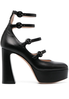 Gianvito Rossi 130mm almond-toe leather pumps - Black