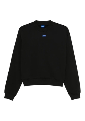 HUGO logo-patch round-neck sweatshirt - Black