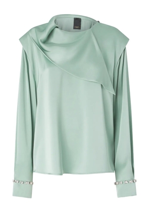 PINKO draped embellished-cuff top - Grey