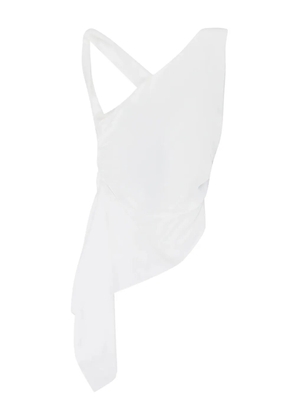 RHUDE asymmetrical draped blouse - White