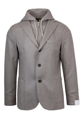 Eleventy hooded three-button blazer - Brown