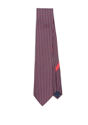 Ferragamo geometric-pattern silk tie - Blue