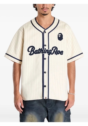 A BATHING APE® pinstripe baseball shirt - Neutrals