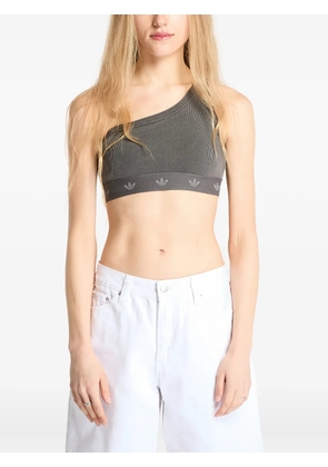 adidas ribbed one-shoulder top - Grey