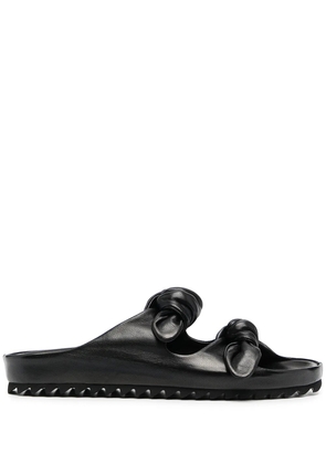 Officine Creative Pelagie knotted leather slides - Black