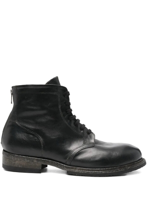 Shoto lace-up zipped biker boots - Black