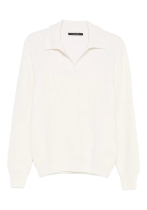 Tagliatore polo-collar long-sleeve jumper - White