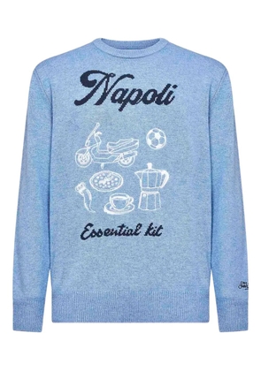 MC2 Saint Barth artwork embroidery long-sleeved sweater - Blue