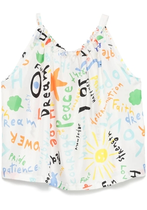 Rianna + Nina script-print blouse - White