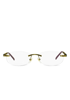 Gucci Eyewear bamboo-detail rimless glasses - Gold