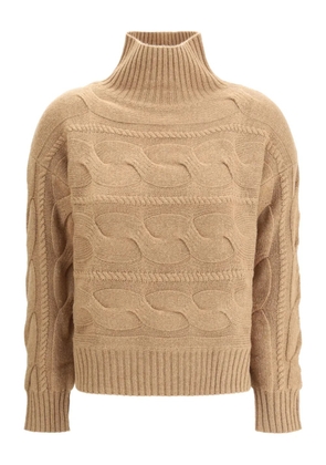 Max Mara cable-knit roll-neck sweater - Neutrals