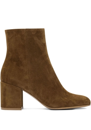 Gianvito Rossi block-heel suede boots - Brown