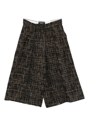 Rochas sequin-embellished checked trousers - Black