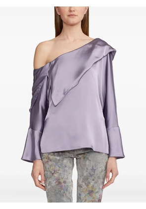 Ralph Lauren Collection one-shoulder bell-sleeve top - Purple