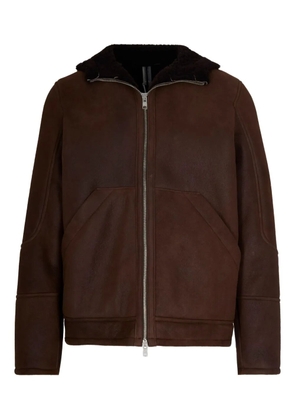 D-FOUR long-sleeved leather jacket - Brown