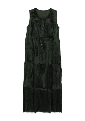 Christian Peau flowers-embellishment midi dress - Green