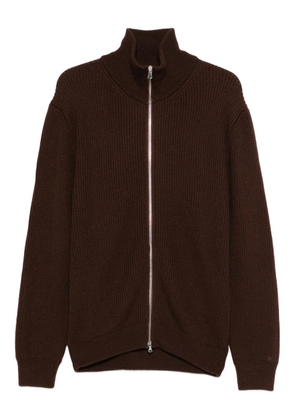 SEVEN GAUGE zip-up high-neck cardigan - Brown