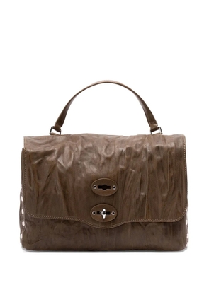 Zanellato studded leather shoulder bag - Brown