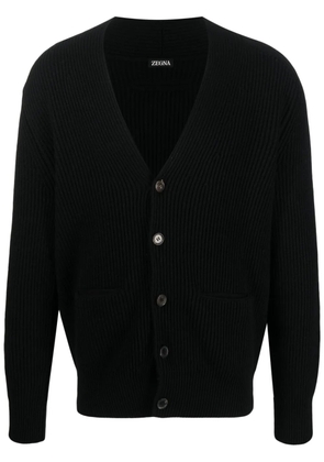 Zegna chunky ribbed-knit cardigan - Black