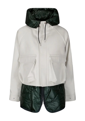 sacai Melton zip-up jacket - White