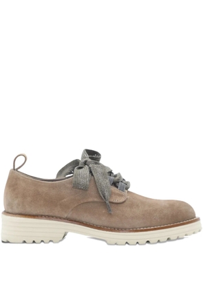 Ron White lace-up suede loafers - Brown