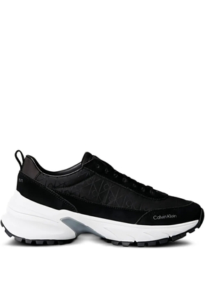 Calvin Klein monogram-patterned leather sneakers - Black