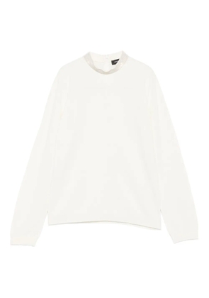 Fabiana Filippi embellished-neckline long-sleeve sweater - Neutrals