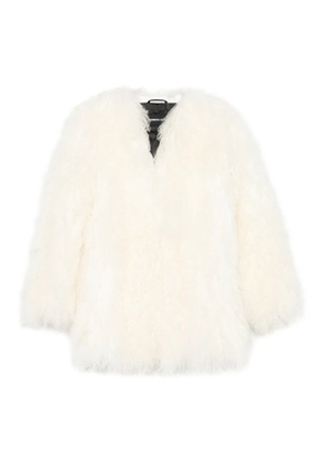 Numerootto Robyn Mongolian-fur coat - White