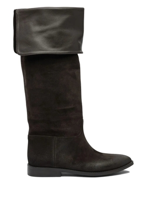 strategia shoes leather-cuffs suede boots - Brown