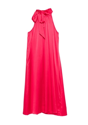 Danamé bow-neck satin midi dress - Red