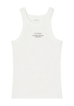Closed logo-print tank top - White