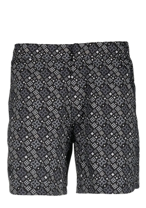 Tagliatore abstract-pattern swim shorts - Black