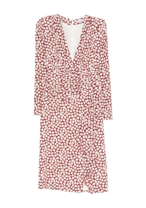 Alessandra Rich floral-print draped midi dress - Red