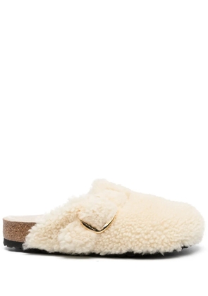 Birkenstock Boston buckled platform mules - Neutrals