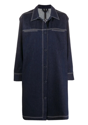 Sara Lanzi single-breasted denim coat - Blue