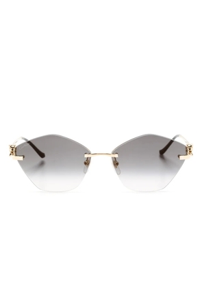 Cartier Eyewear geometric-frame sunglasses - Gold